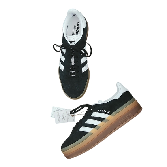 NWT ADIDAS Gazelle Bold Triple Gum Platform Black Suede 8.5 RUNS BIG - Picture 13 of 13